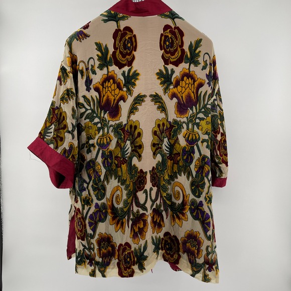 Chicos‎ Kimono Jacket L/XL Velvet Floral Anniversary Collection Silk Blend - Picture 10 of 14